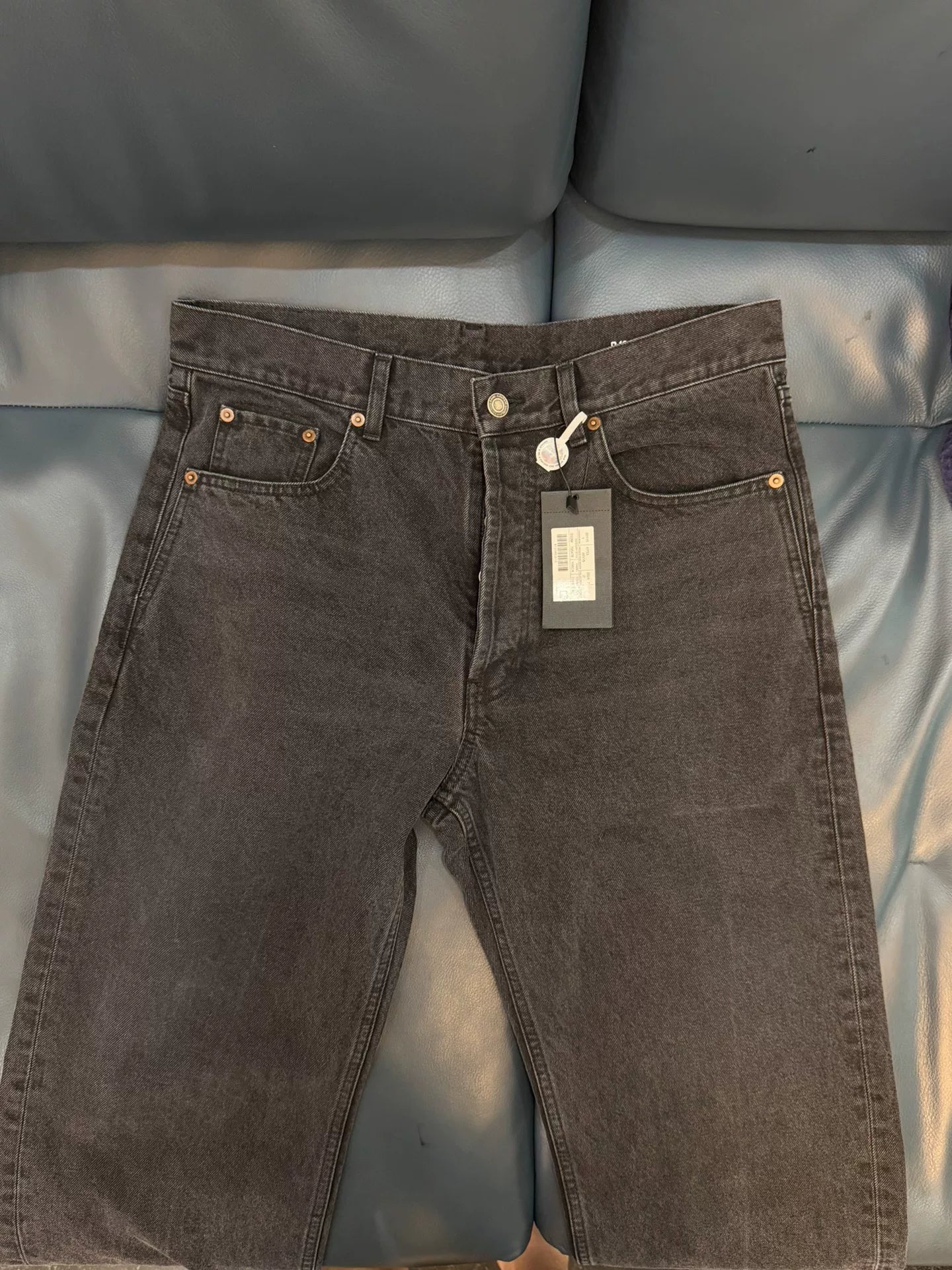 Saint Laurent Black High-Waist Straight Jeans