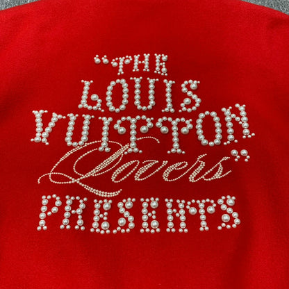 louis vuitton red and white embroidered jacket