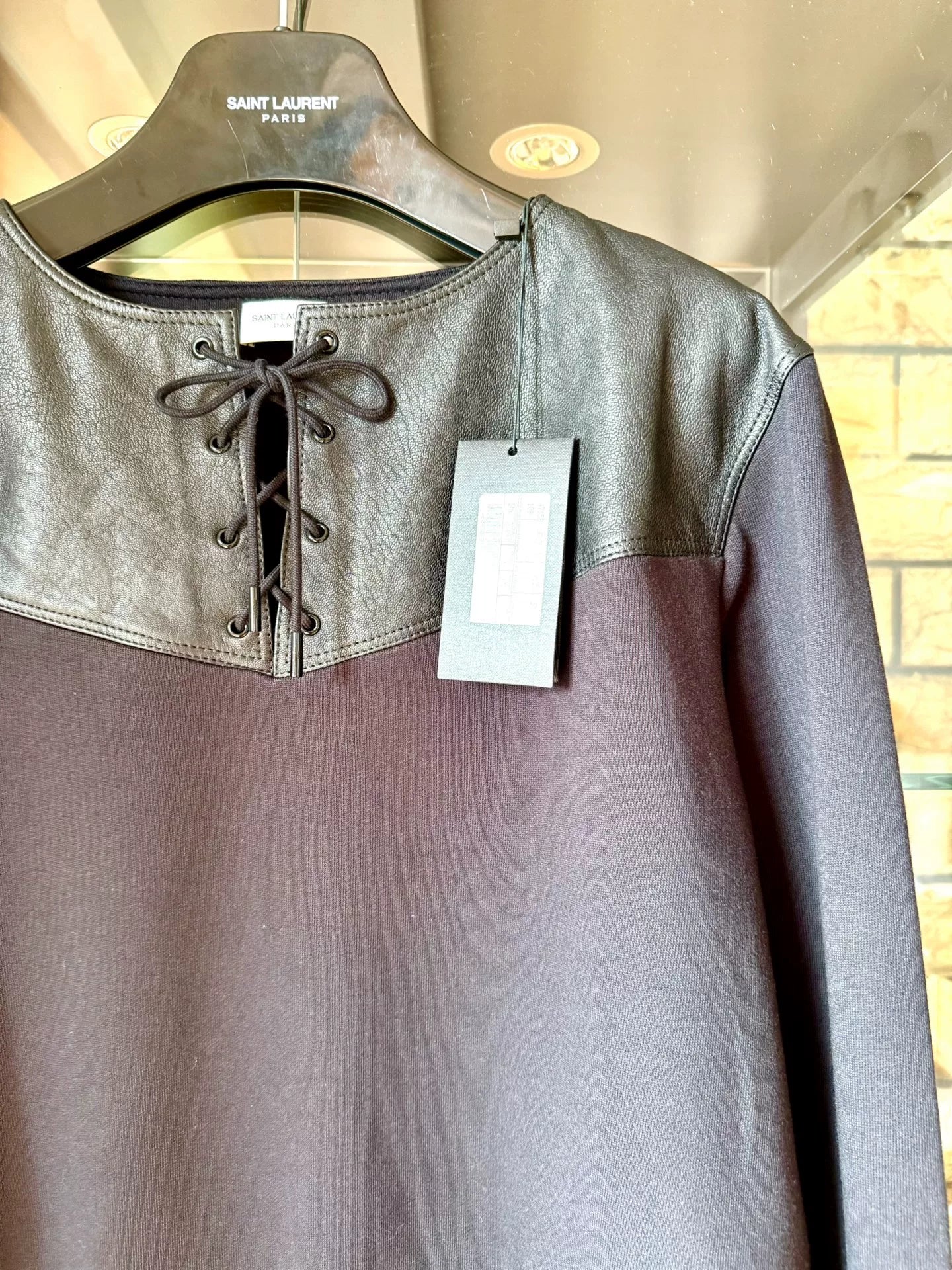 saint laurent black drawstring sweatshirt