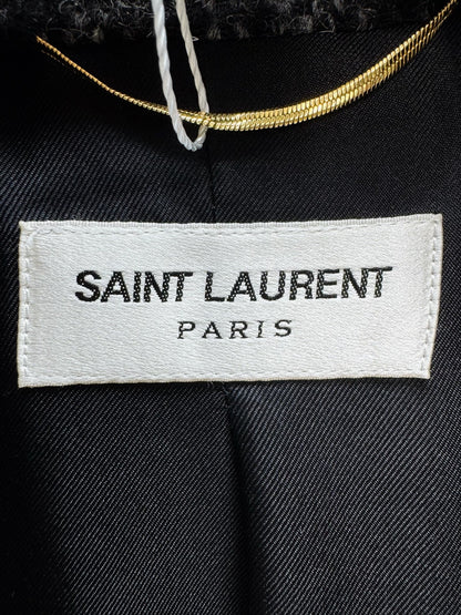 Saint Laurent Gray Black Check Wool Blazer