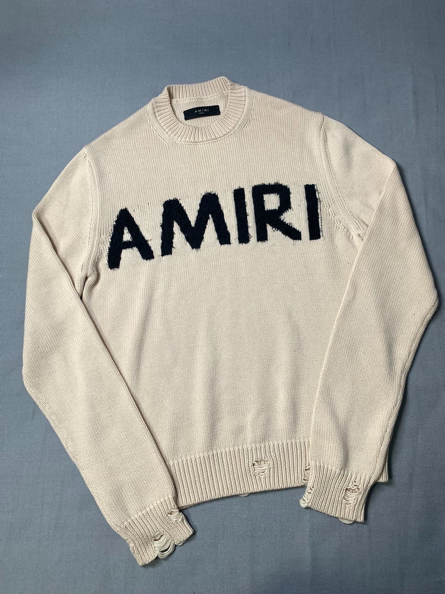 AMIRI Distressed Wool Blend Sweatshirt