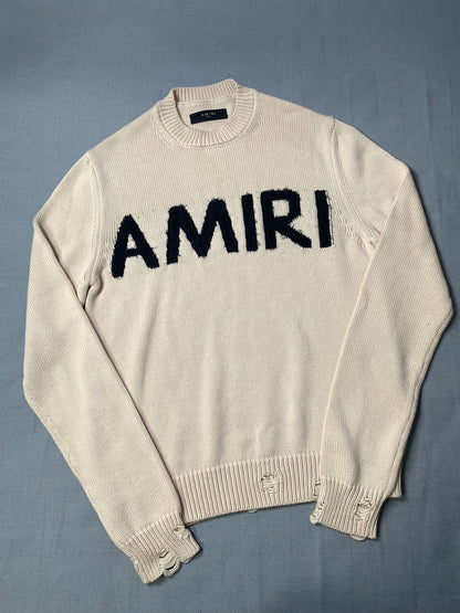 AMIRI Distressed Wool Blend Sweatshirt