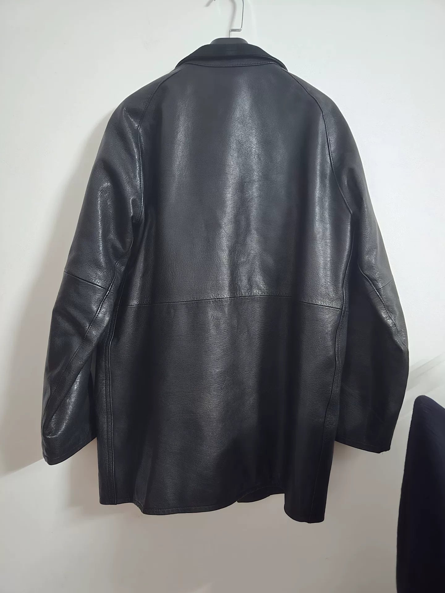 Classic Silver Leather Trench Coat
