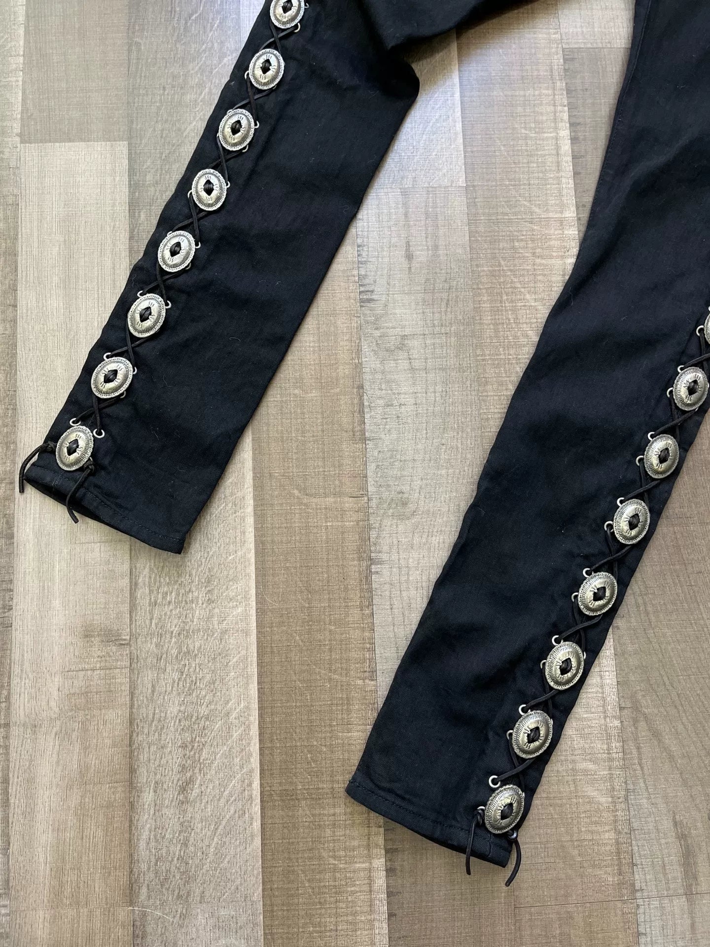Saint Laurent Western Silver Concho Denim Pants