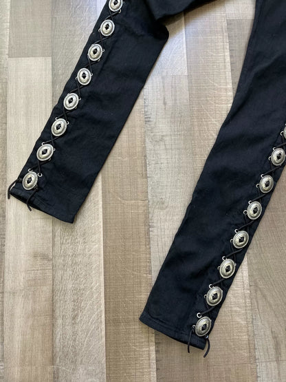 Saint Laurent Western Silver Concho Denim Pants