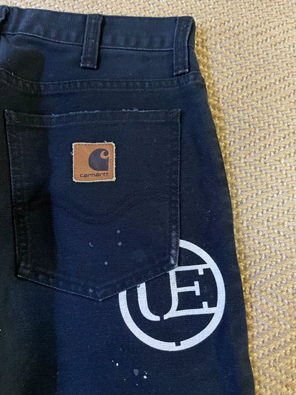 ue x carhartt damaged pants in black