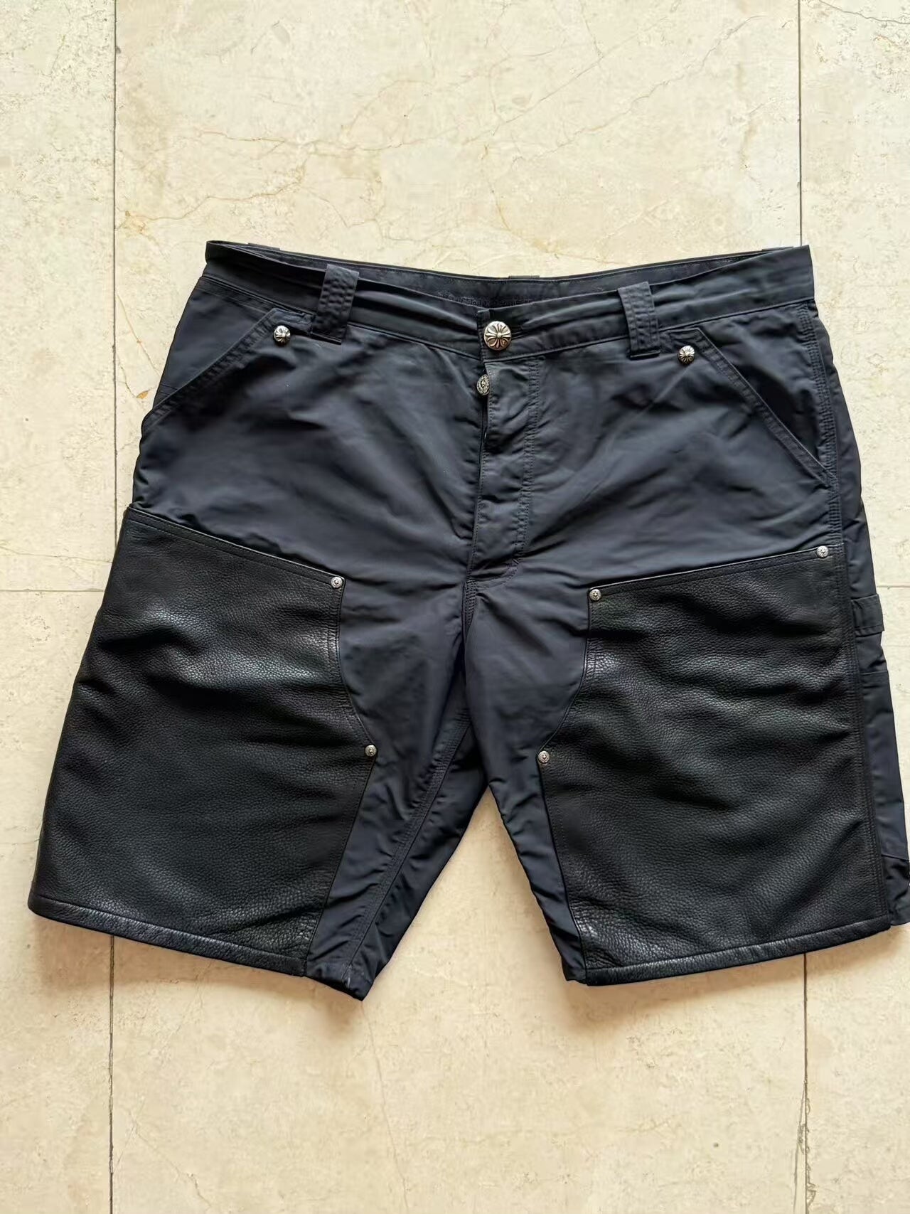 Chrome Hearts Leather Detail Cargo Shorts