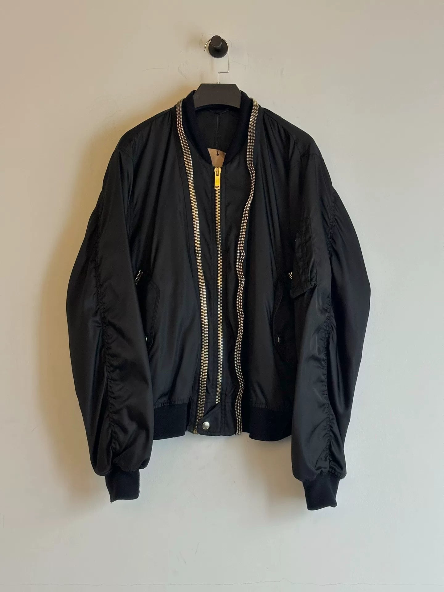 Alexander McQueen Black Gold Bomber Jacket