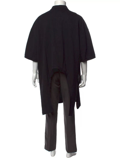 oversized black polo t-shirt reversible style