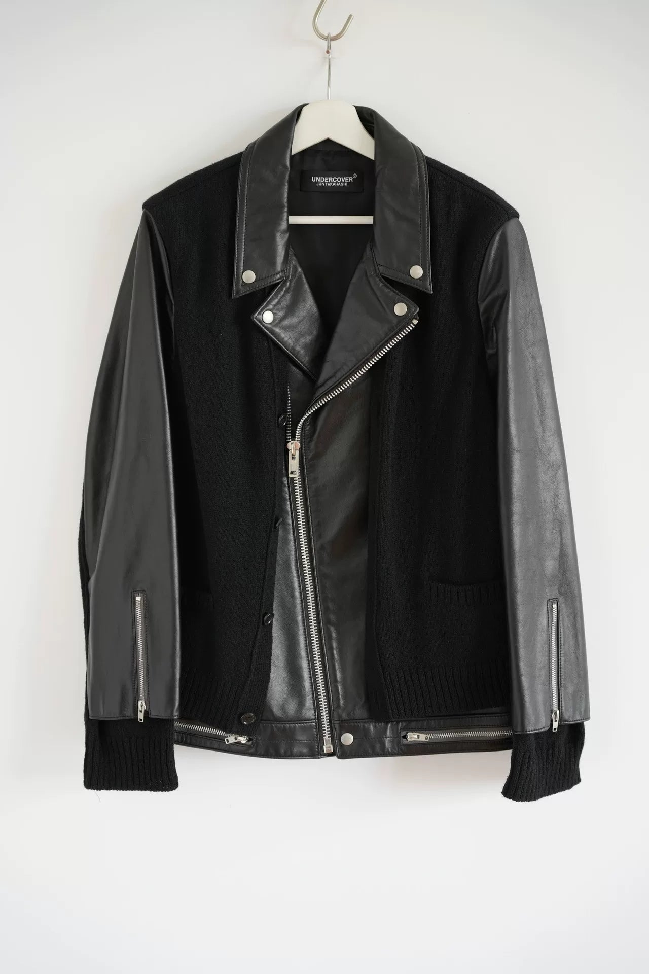 black leather double rider jacket