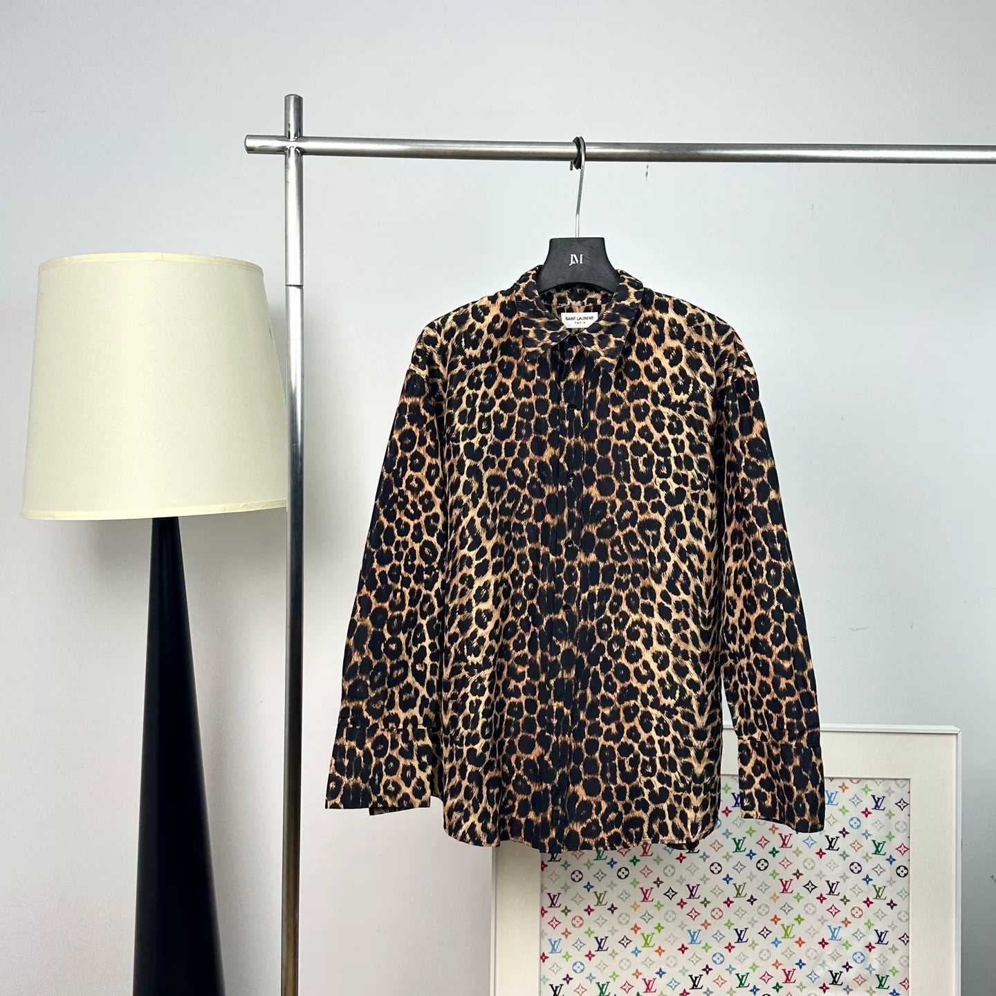 Saint Laurent SS24 Silk Leopard Print Shirt