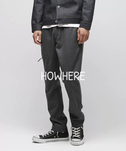 vanquish & fragment gray wool striped pants