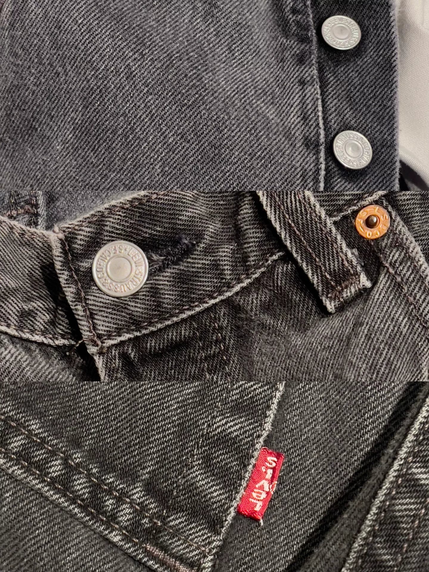 LEVI'S 501 Straight Black Gray Jeans