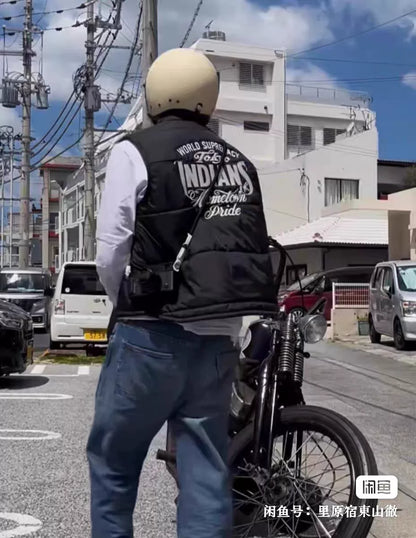 tokyo indians racing vest red embroidered logo