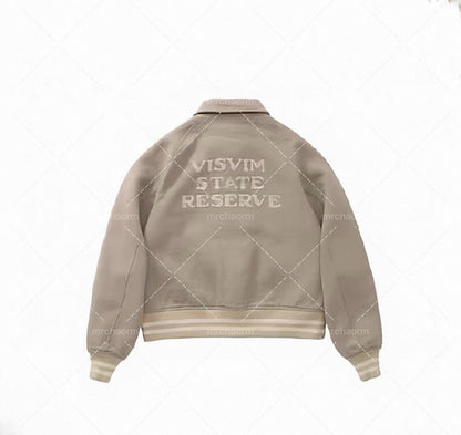 visvim crestwood varsity jacket in green