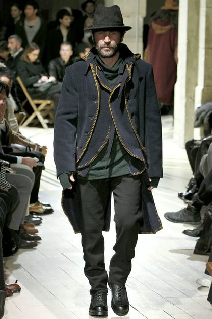 yohji yamamoto double-breasted oversized coat