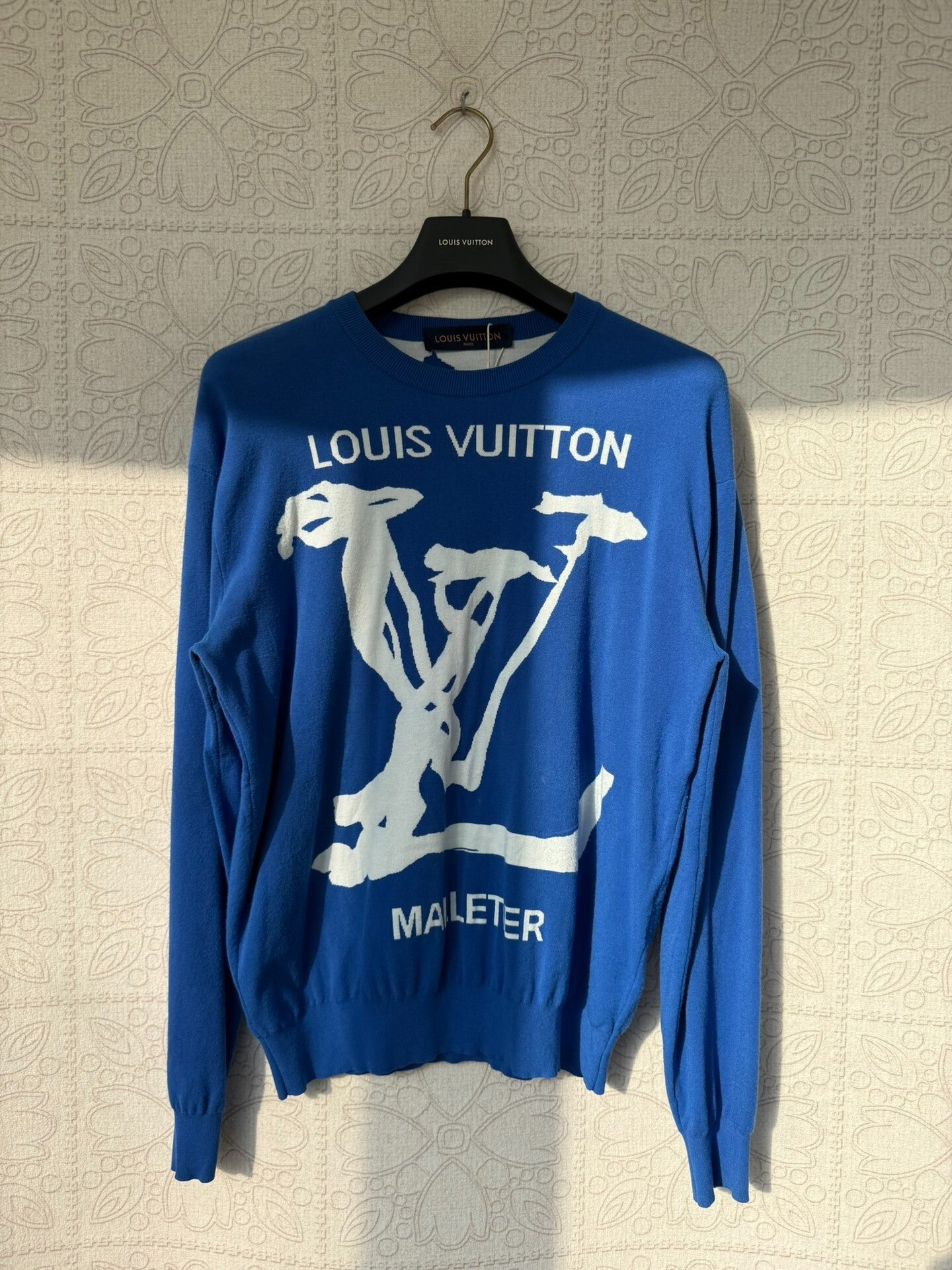 Louis Vuitton Blue and White Knit Sweater