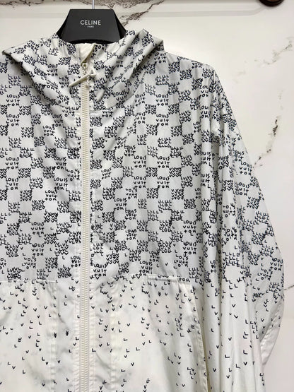 louis vuitton checkered logo windbreaker jacket