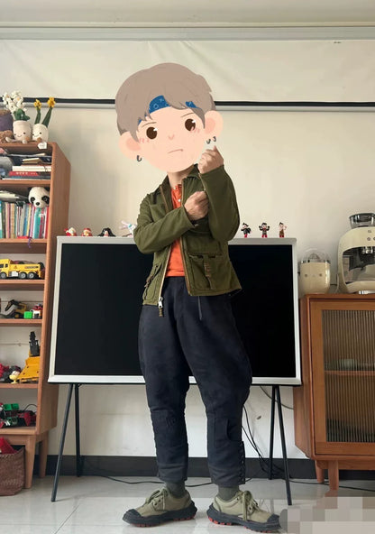 freewheelers green military style utility jacket