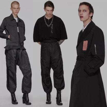 drawstring tactical cargo pants in army green