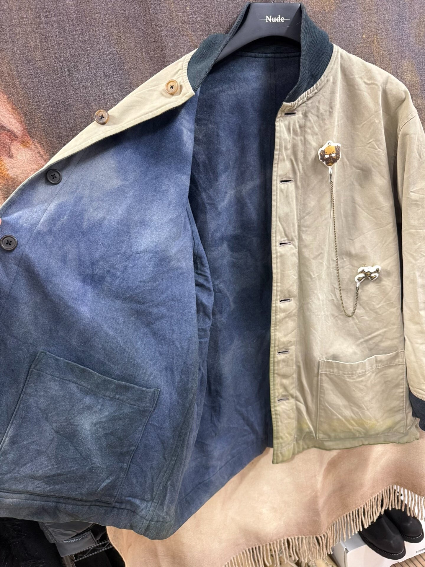 yohji yamamoto vintage reversible dyed jacket