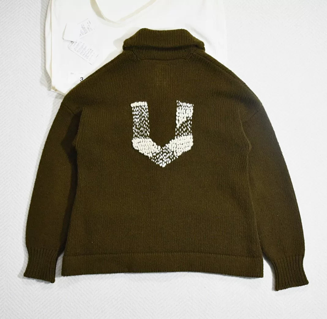 Visvim Cowichan Knit Olive Cardigan