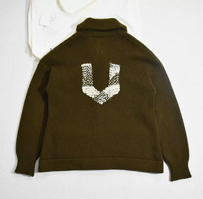 Visvim Cowichan Knit Olive Cardigan