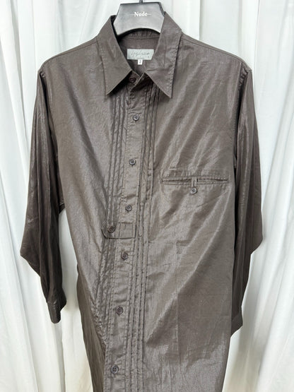 Yohji Yamamoto Pour Homme Coated Waxed Crinkled Shirt