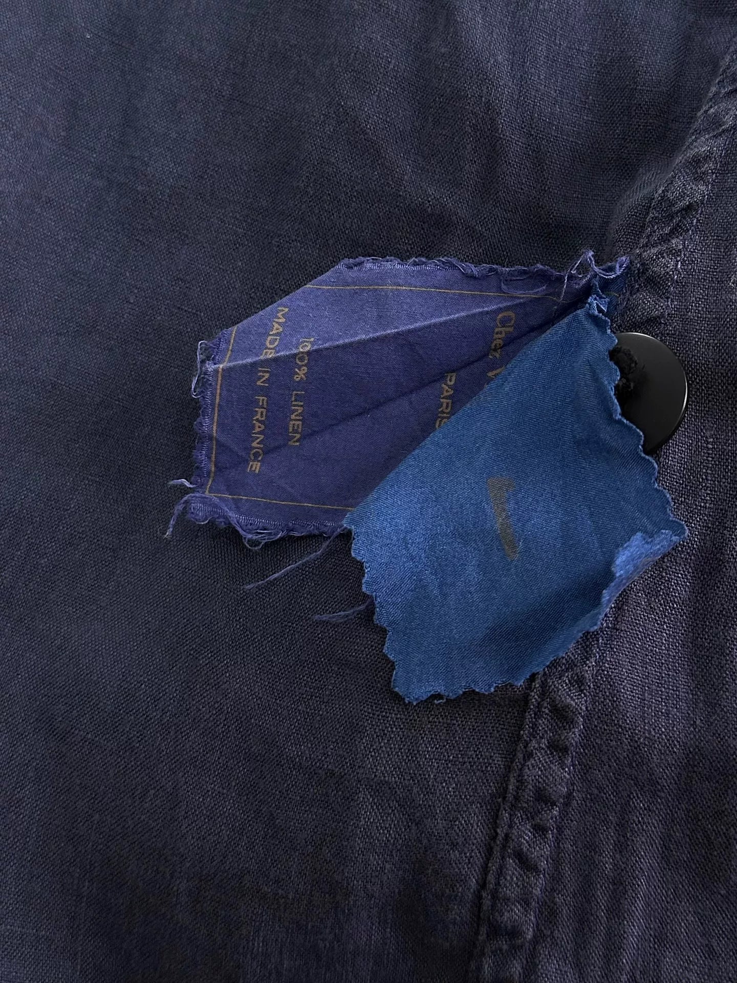 blue dyed linen long coat