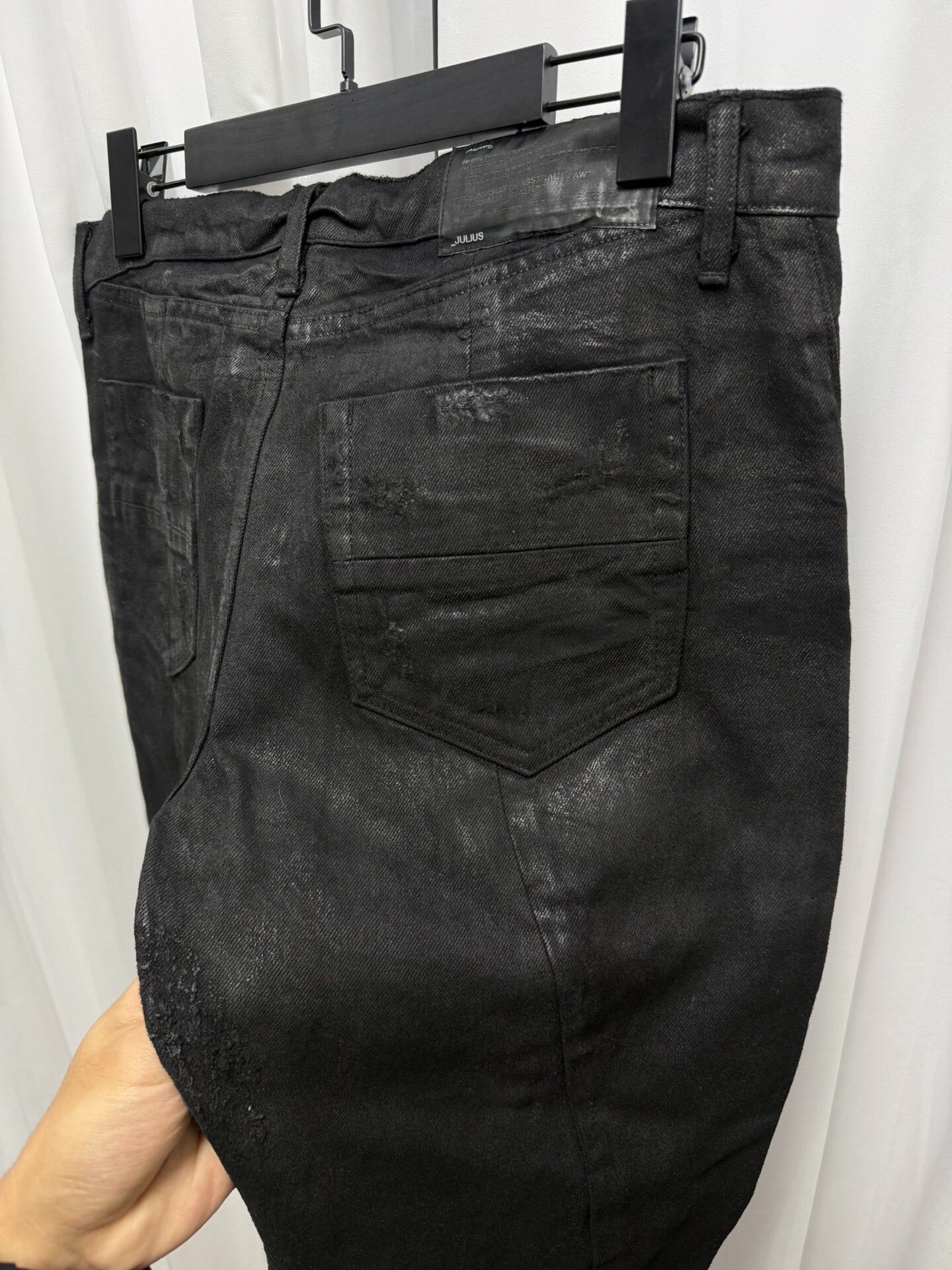 Julius 7 Distressed Spiral Denim Pants