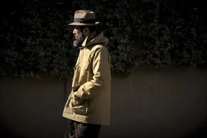 military canvas hooded windbreaker coat