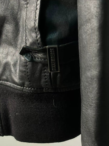 Dirk Bikkembergs Men's Leather Bomber Jacket