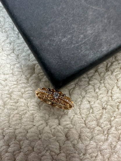 Chrome Hearts 22k Gold BabyClsc Cross Ring