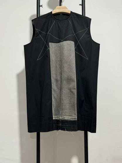 rick owens jumbo fork sleeveless black tee