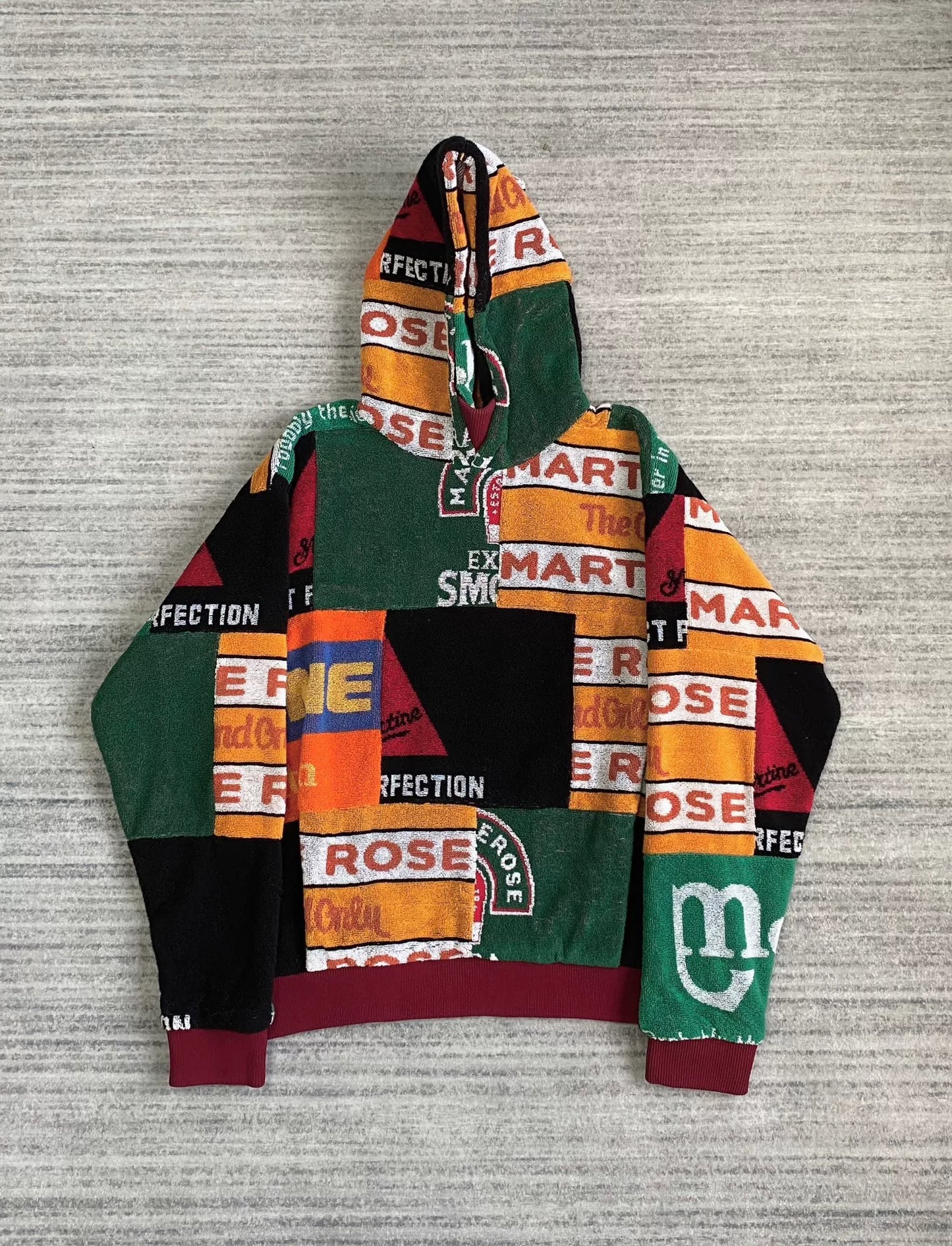 martinerose embroidered patchwork hoodie