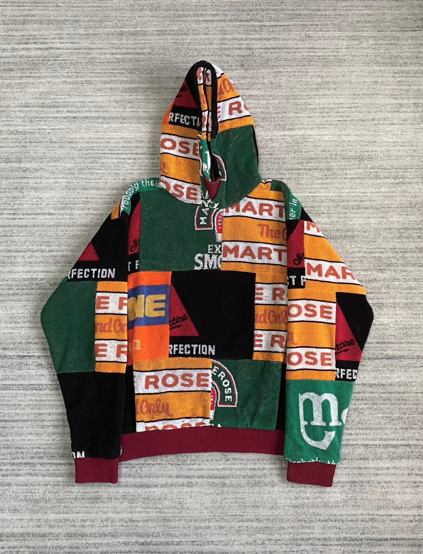 martinerose embroidered patchwork hoodie