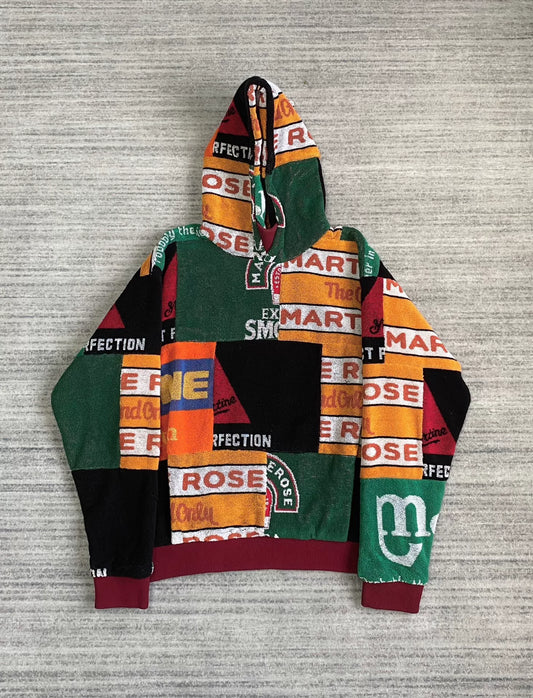 martinerose embroidered patchwork hoodie