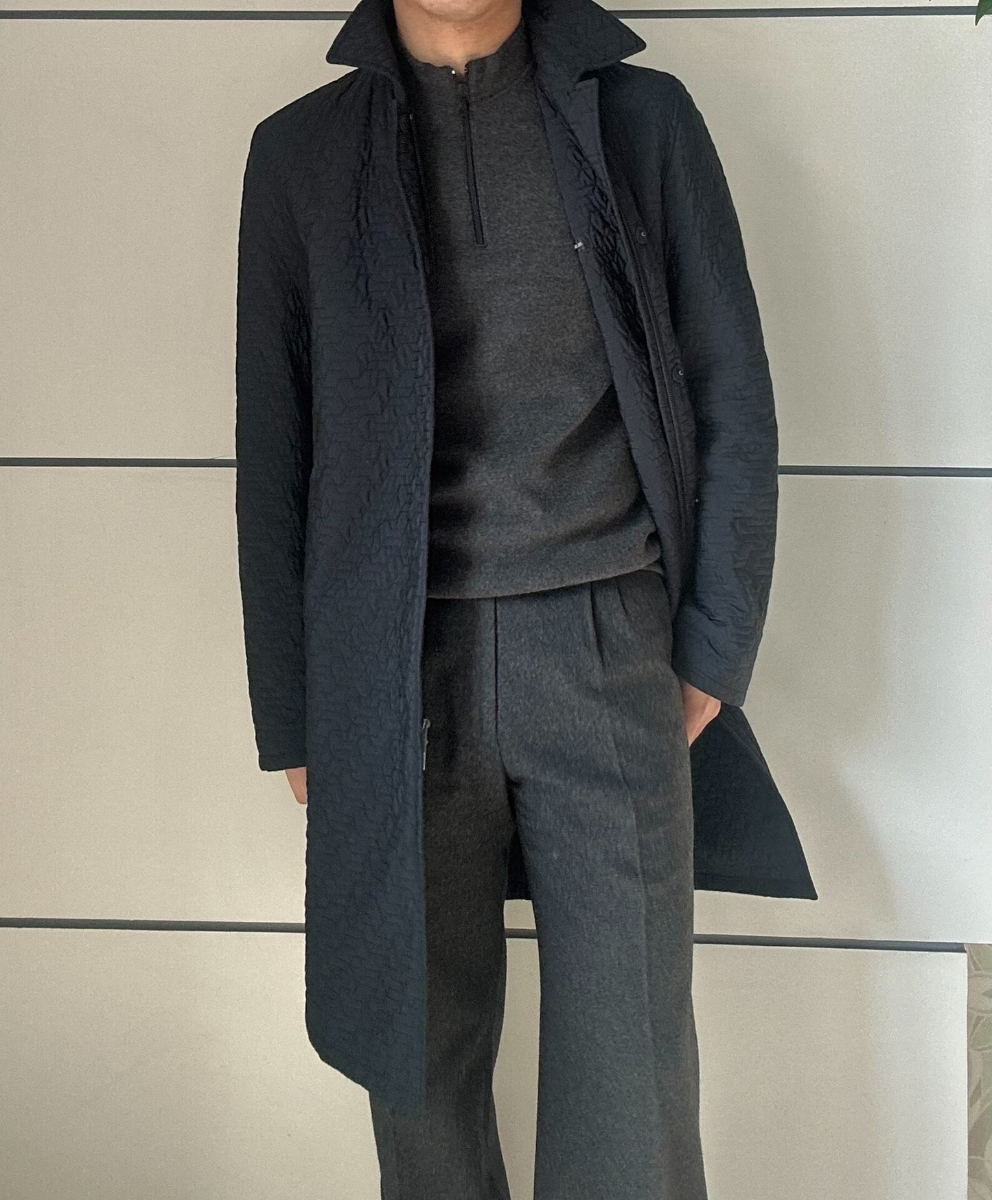 JIL SANDER RAF SIMONS Geometric Pattern Coat