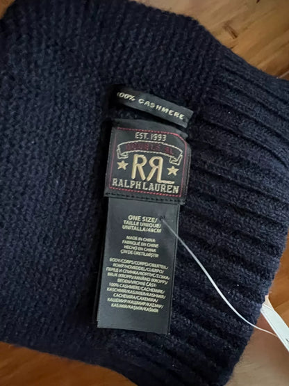 RRL Double RL Dark Blue Goat Wool Beanie