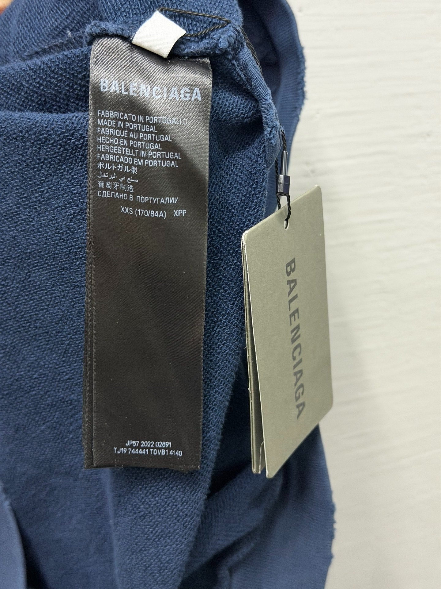 Balenciaga SS24 Dark Blue Tape Hoodie XXS