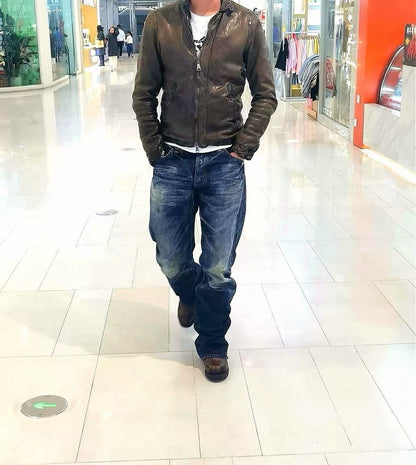Giorgio Brato Vintage Distressed Leather Jacket