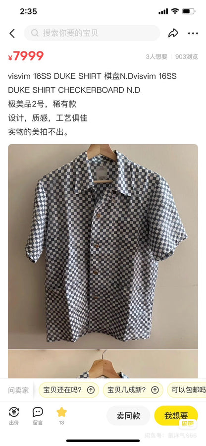 visvim duke checkerboard short sleeve shirt