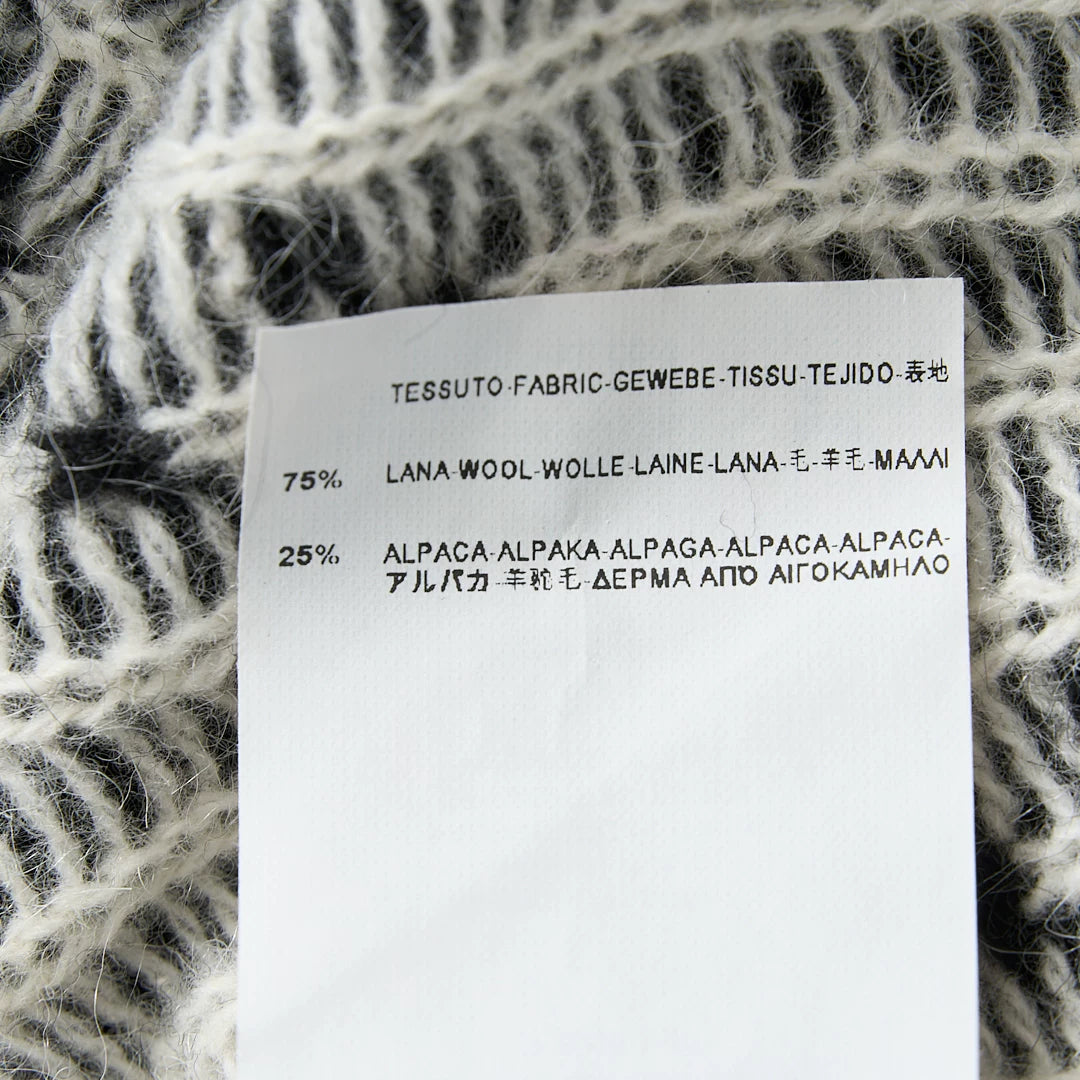 Saint Laurent Men's Black Zigzag Knit Sweater