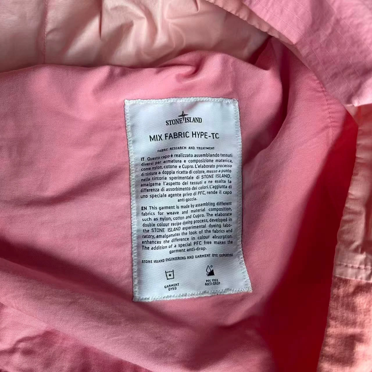 stone island half-zip jacket in light pink