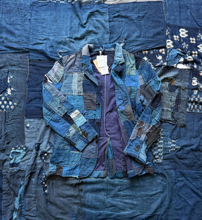 kuon 22AW patchwork jacket in blue