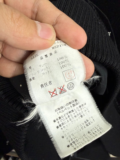 Velvet Bomber Jacket with Cross Details