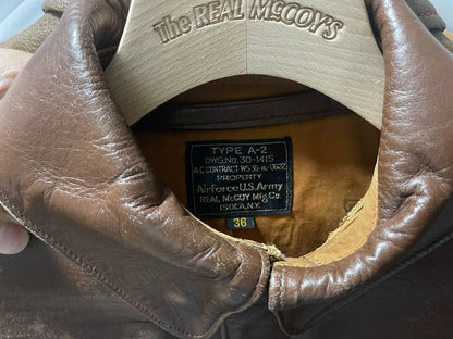 vintage real mccoy leather bomber jacket