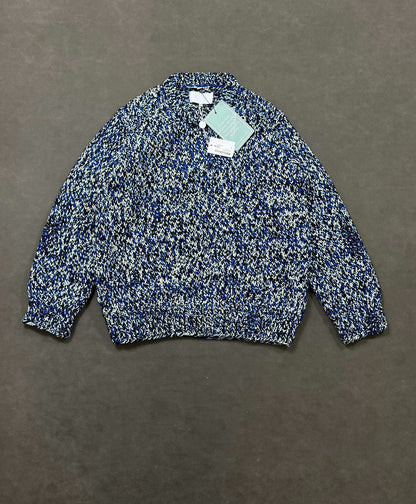 maison margiela blue snowflake knit sweater