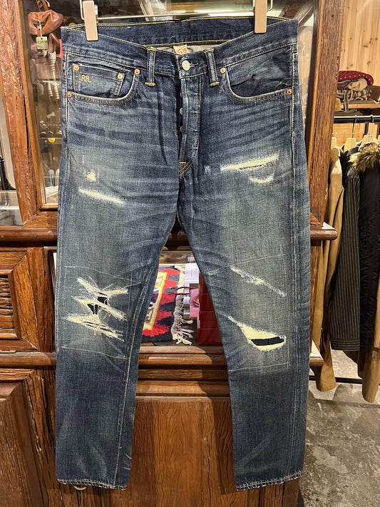 RRL Distressed Patched Vintage Jeans