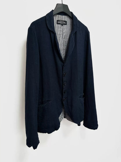 silk linen blend jacket by Geoffrey B